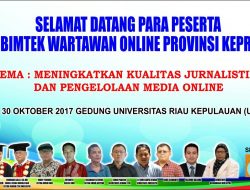 Besok IWO Kepri Gelar Bimtek Jurnalistik dan Pengelolaan Media Online di Unrika