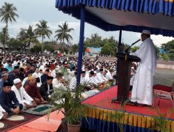 Danlantamal IV Salat Idul Fitri 1439 H Bersama dengan Warga Komplek di Lapangan Dewaruci