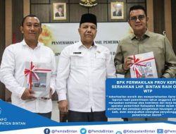 Kabupaten Bintan Menerima Opini WTP yang Diserahkan BPK RI Perwakilan Provinsi Kepri