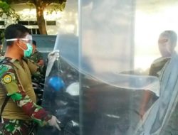 Antisipasi Covid-19 di Mako Lanudal Tanjungpinang Sarankan Melalui Gerbang Sterilisasi untuk Melakukan Penyemprotan Disinfektan