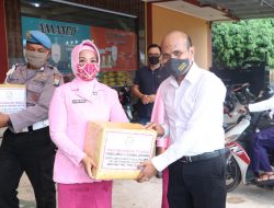 Bhayangkari Lingga Berikan Bantuan Sembako, Masker serta Suplemen Untuk Personil Polri dan Bhayangkari Tenaga Medis
