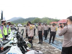 Jelang Operasi Mantap Praja, Polres Lingga Gelar Apel Pemeriksaan Kendaraan Dinas