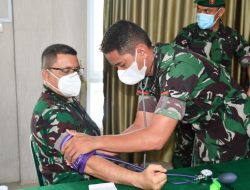 Peringati Hari Juang TNI – AD, Satuan Jajaran Korem 033/WP Gelar Donor Darah