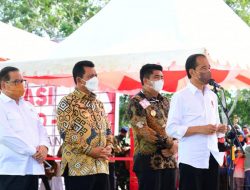 Plt Bupati Bintan Sambut Kedatangan Presiden RI, Tinjau Vaksinasi di Bintan