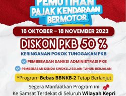 Pemprov Kepri Gelar Program Pemutihan Pajak Kendaraan Bermotor