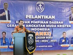 Hadiri Pelantikan DPD GAMKI Kepri, Ansar Ajak Jaga Keutuhan NKRI