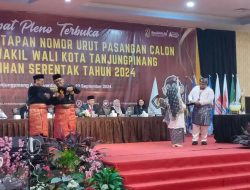 KPU Tanjungpinang Resmi Gelar  Pencabutan Nomor Urut Paslon Walikota dan Wakil Walikota Pilkada 2024, Berikut Nomor Urutnya