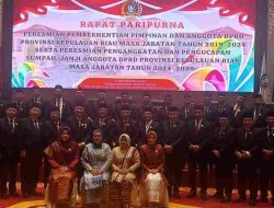 Sebanyak 43 dari 45 Anggota DPRD Kepri Periode 2024-2029 Resmi Dilantik, Ini Daftarnya