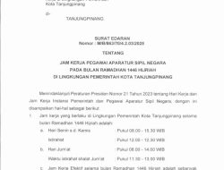 Pemko Tanjungpinang Sesuaikan Jam Kerja ASN Selama Ramadan 1446 H