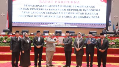 BPK-RI Sampaikan Laporan Hasil Pemeriksaan Kepada DPRD Kepri TA 2024