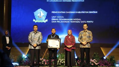 Bintan Berprestasi, DPMPTSP Raih Zona Integritas WBK di Tingkat Nasional